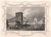 'Hammersmith Bridge '. London. Decorative view by William TOMBLESON 1835 print