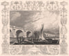'Waterloo Bridge'. London. Decorative view by William TOMBLESON 1835 old print