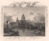 'St. Pauls, from Bankside '. London. Decorative view by William TOMBLESON 1835