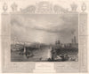 'View from London Bridge'. Decorative view by William TOMBLESON 1835 old print