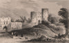 Dudley Castle, Worcestershire, Staffordshire. DUGDALE 1845 old antique print