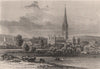 Salisbury Cathedral, Wiltshire. DUGDALE 1845 old antique vintage print picture