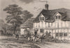 Birthplace of John Bunyan, Elstow, Bedfordshire. DUGDALE 1845 old print