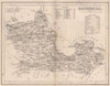 BERKSHIRE county map by DUGDALE/ARCHER. Canals polling places exclaves 1845