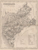 CUMBERLAND county map by DUGDALE/ARCHER. Cumbria. Lake District. Seats 1845