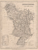 DERBYSHIRE county map by DUGDALE/ARCHER. Peak District. Polling places 1845