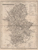 STAFFORDSHIRE county map by DUGDALE/ARCHER. Seats canals polling places 1845