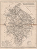 WARWICKSHIRE county map by DUGDALE/ARCHER. Seats canals polling places 1845