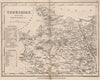 YORKSHIRE, NORTH WEST county map showing wapentakes by DUGDALE/ARCHER 1845