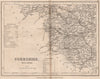 YORKSHIRE, SOUTH WEST county map showing wapentakes by DUGDALE/ARCHER 1845