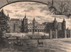 Front of Hatfield House, Hertfordshire 1898 old antique vintage print picture