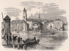 Zurich Cathedral, Switzerland 1891 old antique vintage print picture