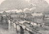Basle Basel Bale, Switzerland 1891 old antique vintage print picture