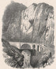 The Devil's bridge, on the St. Gotthard Road, Switzerland 1891 old print