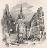 High street, Berne, Switzerland 1891 old antique vintage print picture