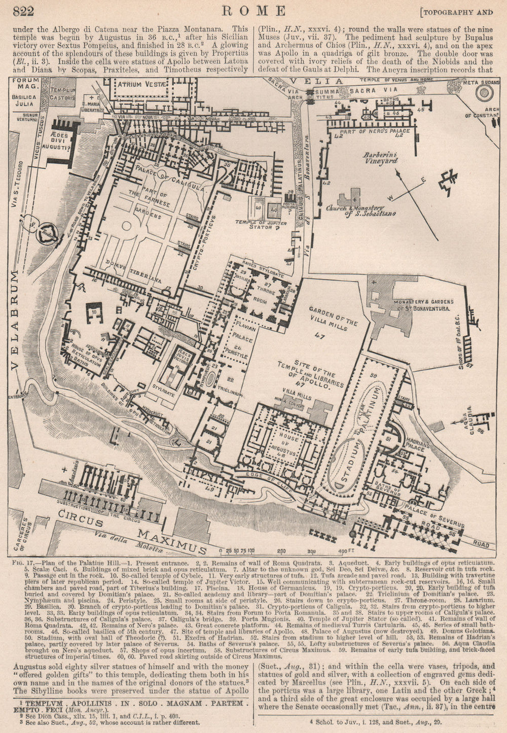 Town/city plan of Ancient Rome. Roma. Italy Italia. BRITANNICA 1898 old map