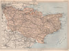 KENT county map. Railways. BRITANNICA 1898 old antique vintage plan chart
