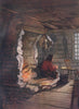 SAEBO. Making the dinner by Nico Jungman. Norway 1905 old antique print