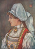 'Hardanger headdress' by Nico Jungman. Norway 1905 old antique print picture