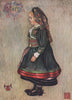 SETESDAL. Girl in national costume by Nico Jungman. Norway 1905 old print