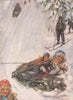 HOLMENKOLLEN. Girls on sledge by Nico Jungman. Norway 1905 old antique print