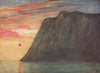 'The midnight sun' by Nico Jungman. Norway 1905 old antique print picture