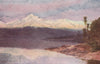 'Diamond Lake' by Frank Wright. New Zealand 1908 old antique print picture