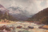 'On the Bealey River' by Frank Wright. New Zealand 1908 old antique print