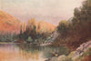 'The bathing pool' by Frank Wright. New Zealand 1908 old antique print picture