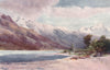 'At the head of Lake Wakatipu' by Frank Wright. New Zealand 1908 old print