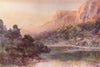 'Waihi Bay, Whangaroa Harbour' by Frank Wright. New Zealand 1908 old print