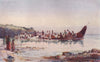 'The return of the war canoe' by Walter Wright. New Zealand 1908 old print