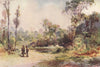 'A bush road' by Frank Wright. New Zealand 1908 old antique print picture