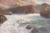 'Aratiatia Rapids' by Frank Wright. New Zealand 1908 old antique print picture