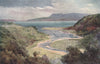'Lake and Mount Tarawera' by Frank Wright. New Zealand 1908 old antique print