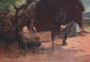 'Weaving the Kaitaka' by Walter Wright. New Zealand 1908 old antique print