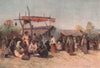 'Native Gathering' by Walter Wright. New Zealand 1908 old antique print