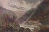 'The Otira Gorge' by Frank Wright. New Zealand 1908 old antique print picture