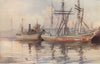 Queen's Dock, N. Basin by John Young-Hunter. Glasgow 1907 old antique print