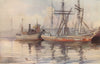 Queen's Dock, N. Basin by John Young-Hunter. Glasgow 1907 old antique print