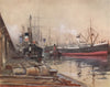 Queen's Dock, South Basin by John Young-Hunter. Glasgow 1907 old antique print
