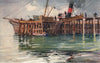 'Carradale Pier & the Campbeltown Boat' by John Young-Hunter. Scotland 1907