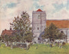 'Dorchester Abbey' by Mortimer Menpes. Oxfordshire 1906 old antique print