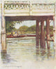 'Goring Bridge' by Mortimer Menpes. Oxfordshire. SMALL 1906 old antique print