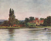 'Bisham Abbey' by Mortimer Menpes. Berkshire 1906 old antique print picture