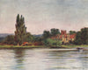 'Bisham Abbey' by Mortimer Menpes. Berkshire 1906 old antique print picture