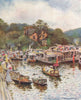 'Below Boulter's Lock' by Mortimer Menpes. Berkshire 1906 old antique print