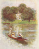 'Magna Charta Island' by Mortimer Menpes. Berkshire. SMALL 1906 old print