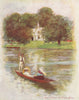 'Magna Charta Island' by Mortimer Menpes. Berkshire. SMALL 1906 old print