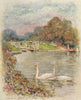 'Temple Lock' by Mortimer Menpes. Bucks. SMALL 1906 old antique print picture